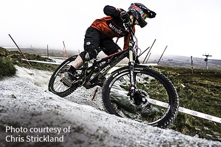 Lindsay tackles a berm